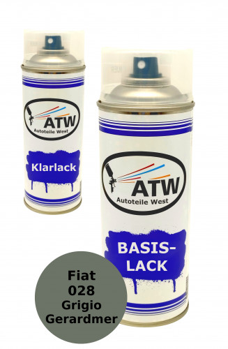 Autolack für Fiat 028 Grigio Gerardmer+400ml Klarlack Set